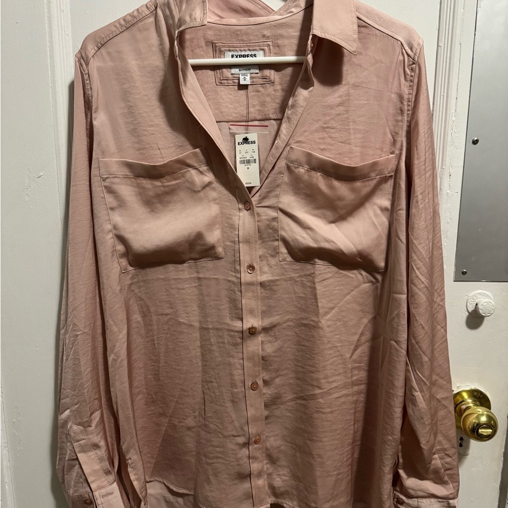 Express Pink Silk Blouse